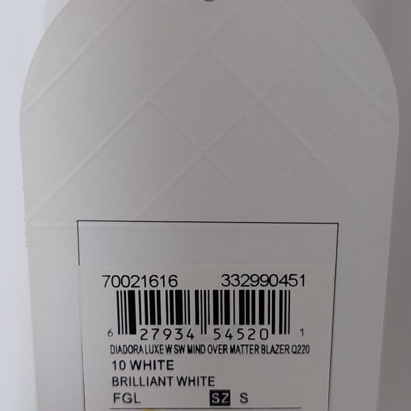 Diadora Luxe Court  Tennis White Mind Over Matter Blazer Jacket Chic, Size S - Picture 8 of 9